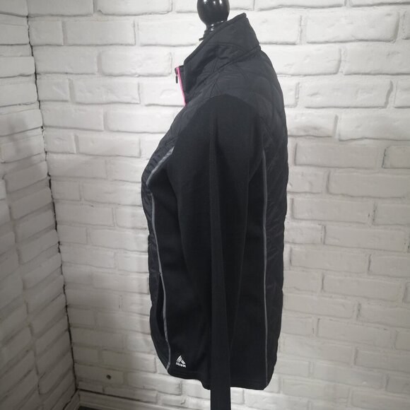 Reebok Youth's Girls Size Large Black with Pink Accents Full Zip Athletic Jacket - Picture 9 of 12
